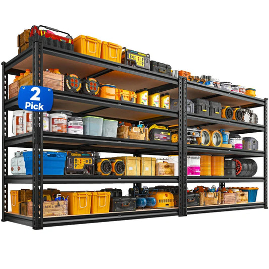 【🔥Factory Direct Clearout Sale🔥】2-Pack 40"W Garage Storage Shelves, 2500lbs Heavy Duty Steel Shelving, Adjustable Storage Rack for Basement Commercial