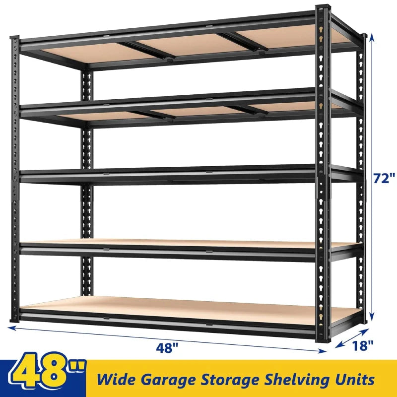 【🔥Factory Direct Clearout Sale🔥】48" W Garage Storage Shelves, 3000lbs Heavy Duty Steel Shelving Racks, Adjustable Metal Racks for Basement Warehouse Commercial