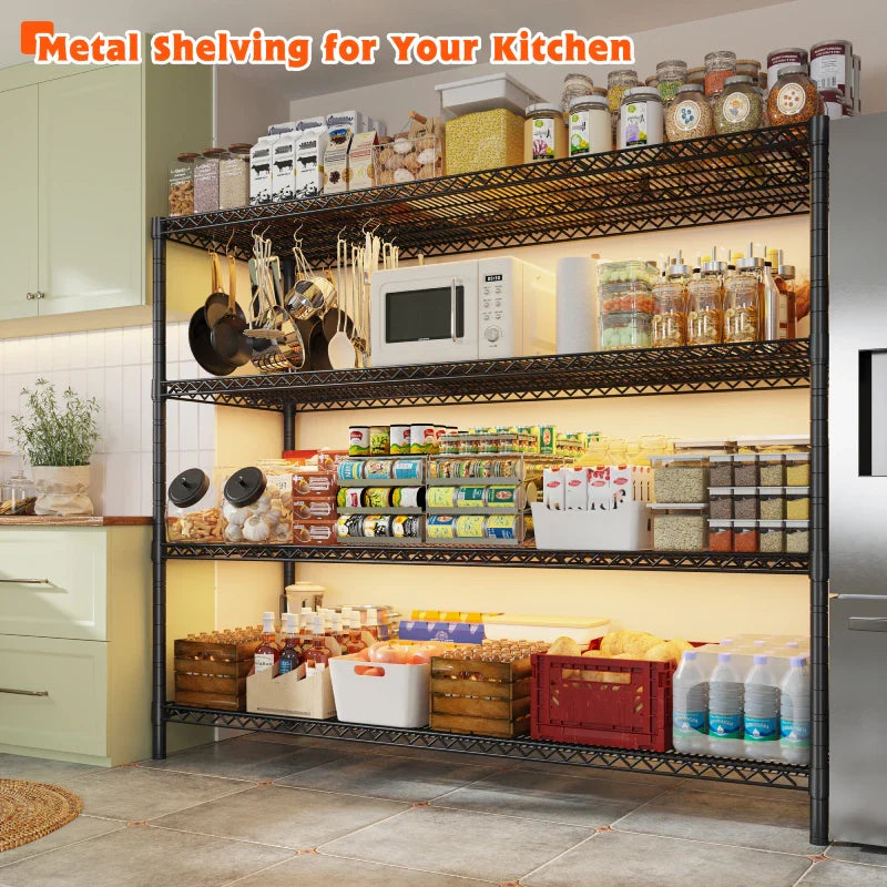 【🔥Factory Direct Clearout Sale🔥】60" W Wire Rack Shelving on Wheels, 2878lbs Heavy Duty Metal Shelves Adjustable, Commercial Shelves for Garage Pantry Kitchen