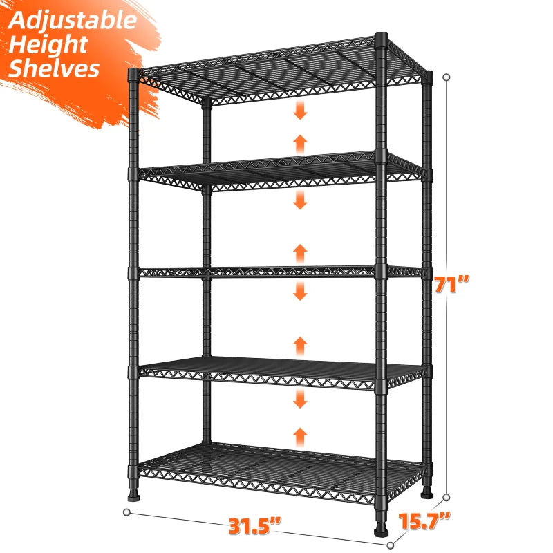 【🔥Factory Direct Clearout Sale🔥】Tall Wire Shelving Units，Adjustable Outdoor Metal Shelves, Storage Shelves for Kitchen Pantry Dorm