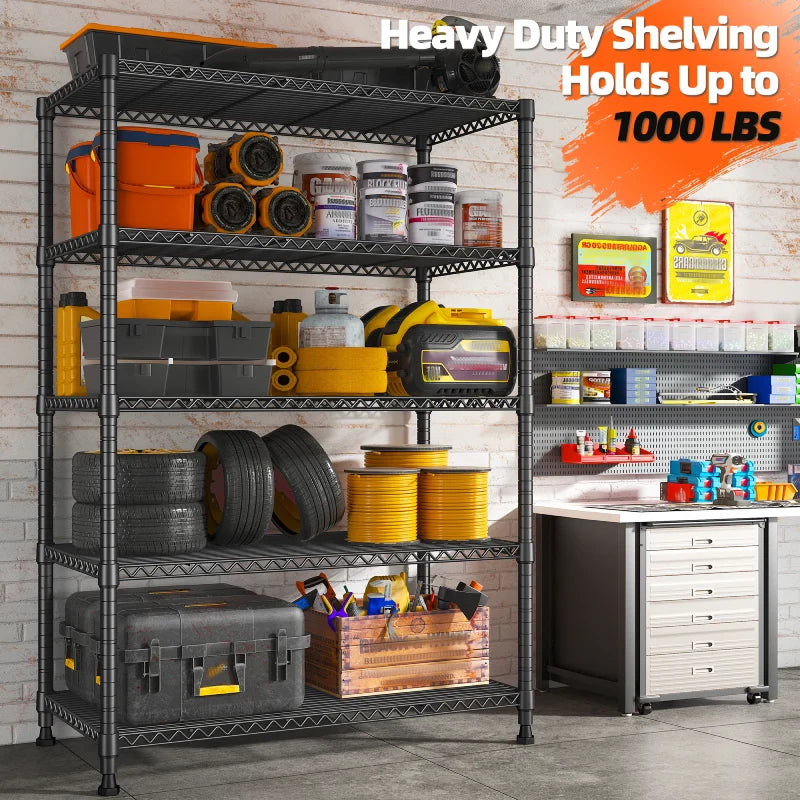 【🔥Factory Direct Clearout Sale🔥】Tall Wire Shelving Units，Adjustable Outdoor Metal Shelves, Storage Shelves for Kitchen Pantry Dorm