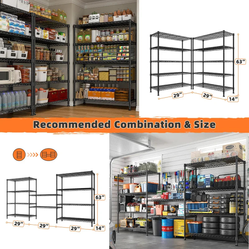 【🔥Factory Direct Clearout Sale🔥】Tall Wire Shelving Units，Adjustable Outdoor Metal Shelves, Storage Shelves for Kitchen Pantry Dorm