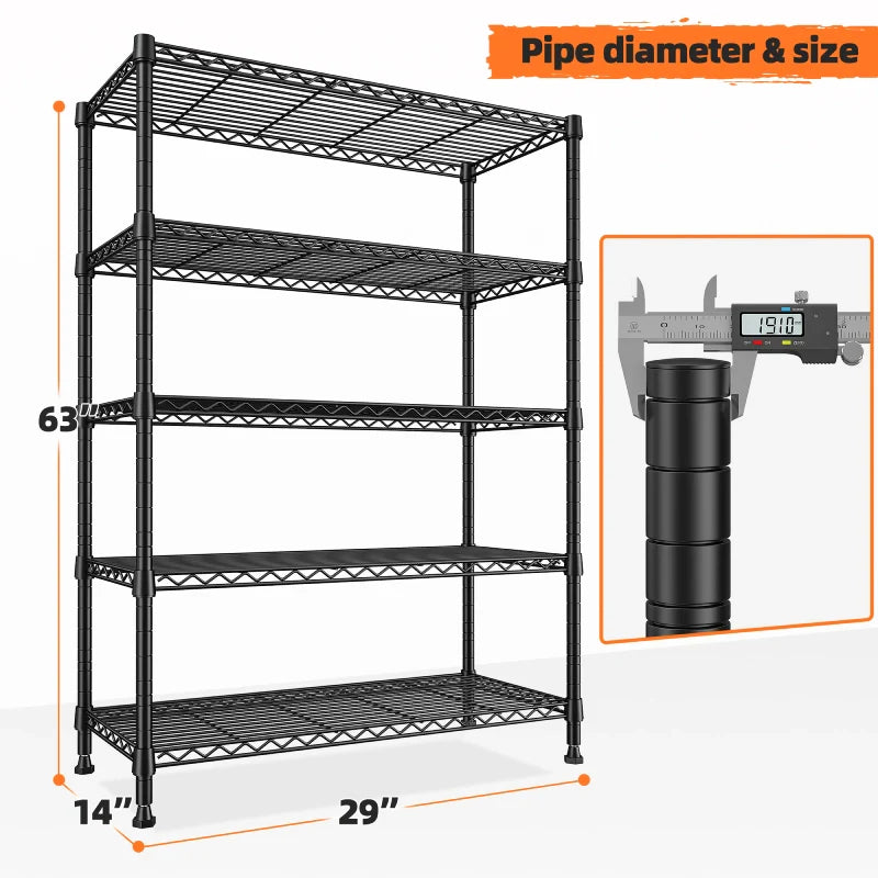 【🔥Factory Direct Clearout Sale🔥】Tall Wire Shelving Units，Adjustable Outdoor Metal Shelves, Storage Shelves for Kitchen Pantry Dorm