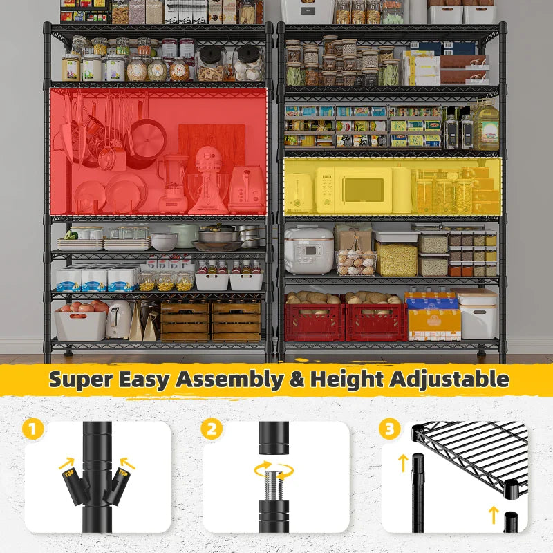 【🔥Factory Direct Clearout Sale🔥】Tall Wire Shelving Units，Adjustable Outdoor Metal Shelves, Storage Shelves for Kitchen Pantry Dorm