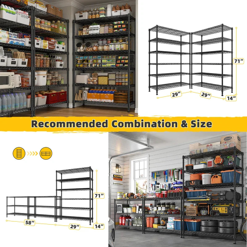 【🔥Factory Direct Clearout Sale🔥】Tall Wire Shelving Units，Adjustable Outdoor Metal Shelves, Storage Shelves for Kitchen Pantry Dorm