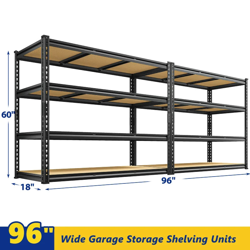 【🔥Factory Direct Clearout Sale🔥】2 Pack 48"W Storage Shelves, 3000lbs Steel Shelving Racks, Freestanding Garage shelving for Basement Warehouse