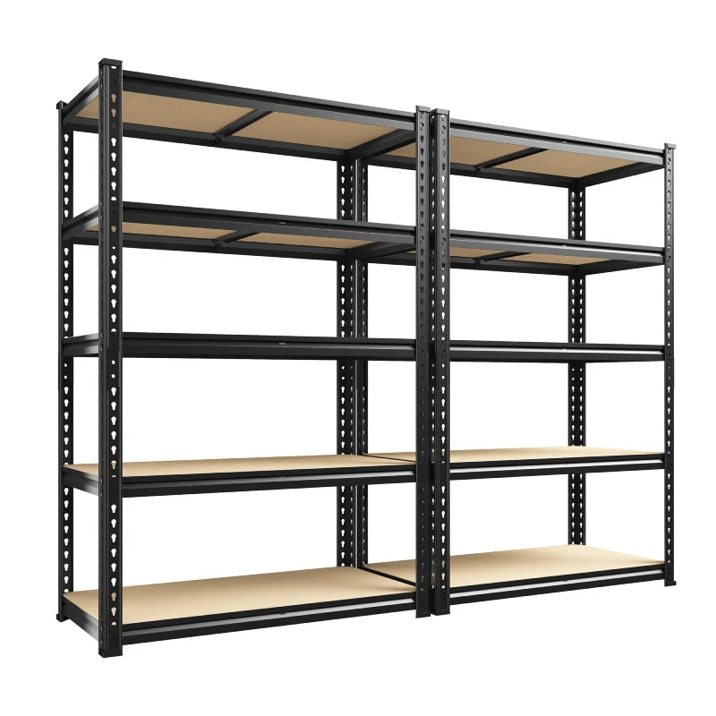 【🔥Factory Direct Clearout Sale🔥】35.5”W Garage Shelves Set of 2, 5-Tier Adjustable Metal Shelving Unit Load 2000 lbs, Storage Shelves for Basement Pantry Closet