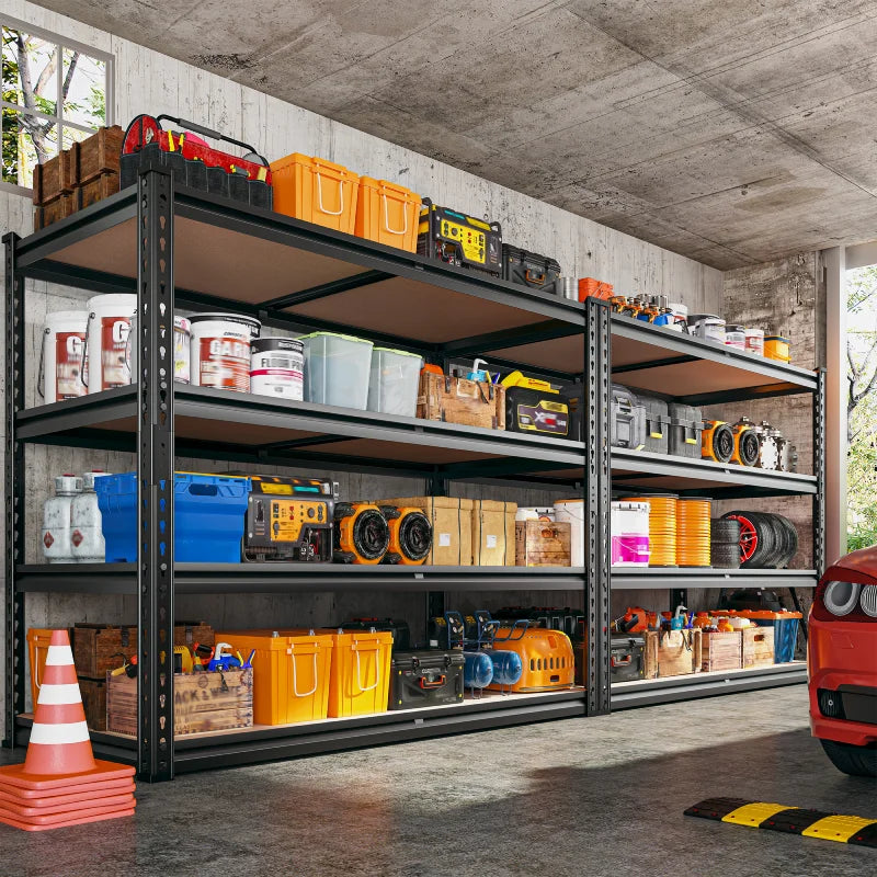 【🔥Factory Direct Clearout Sale🔥】2-Pack 40"W Garage Storage Shelves, 2500lbs Heavy Duty Steel Shelving, Adjustable Storage Rack for Basement Commercial