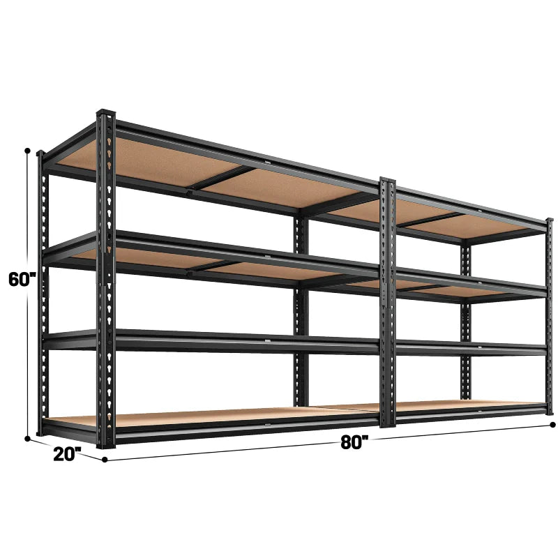 【🔥Factory Direct Clearout Sale🔥】2-Pack 40"W Garage Storage Shelves, 2500lbs Heavy Duty Steel Shelving, Adjustable Storage Rack for Basement Commercial