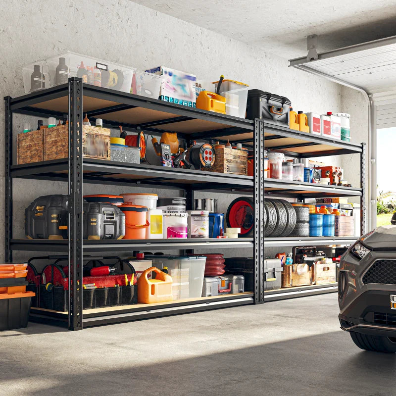 【🔥Factory Direct Clearout Sale🔥】2 Pack 48"W Storage Shelves, 3000lbs Steel Shelving Racks, Freestanding Garage shelving for Basement Warehouse