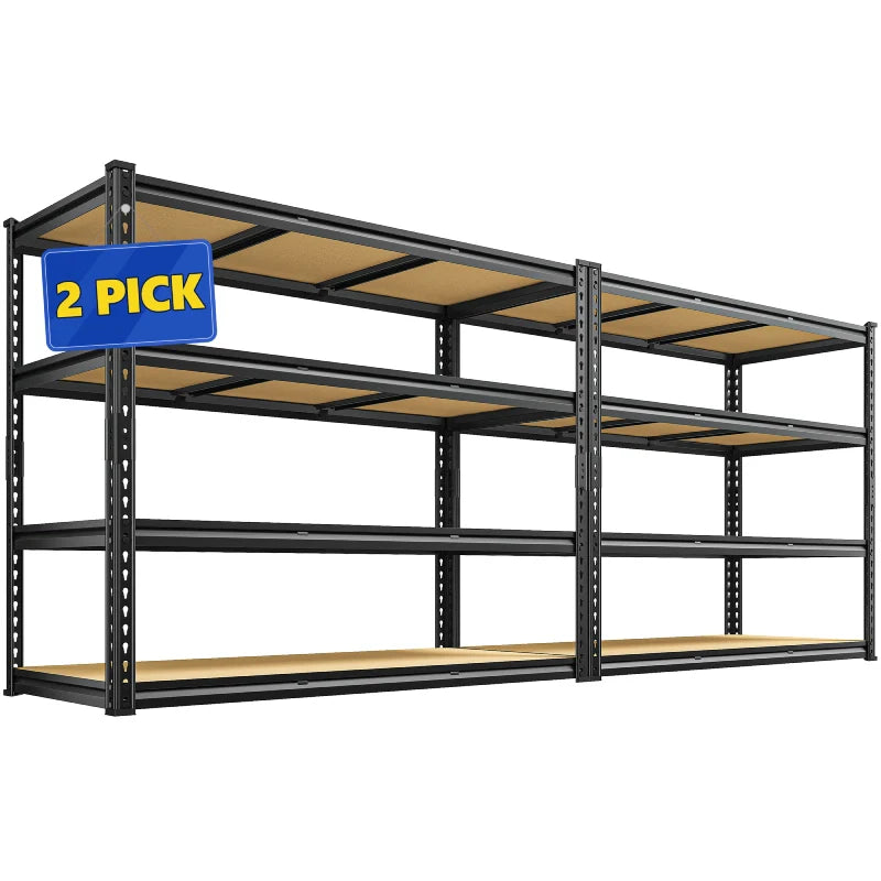 【🔥Factory Direct Clearout Sale🔥】2 Pack 48"W Storage Shelves, 3000lbs Steel Shelving Racks, Freestanding Garage shelving for Basement Warehouse