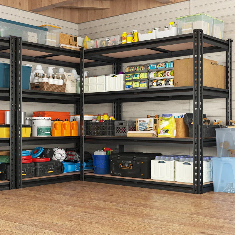 【🔥Factory Direct Clearout Sale🔥】2-Pack 40"W Garage Storage Shelves, 2500lbs Heavy Duty Steel Shelving, Adjustable Storage Rack for Basement Commercial