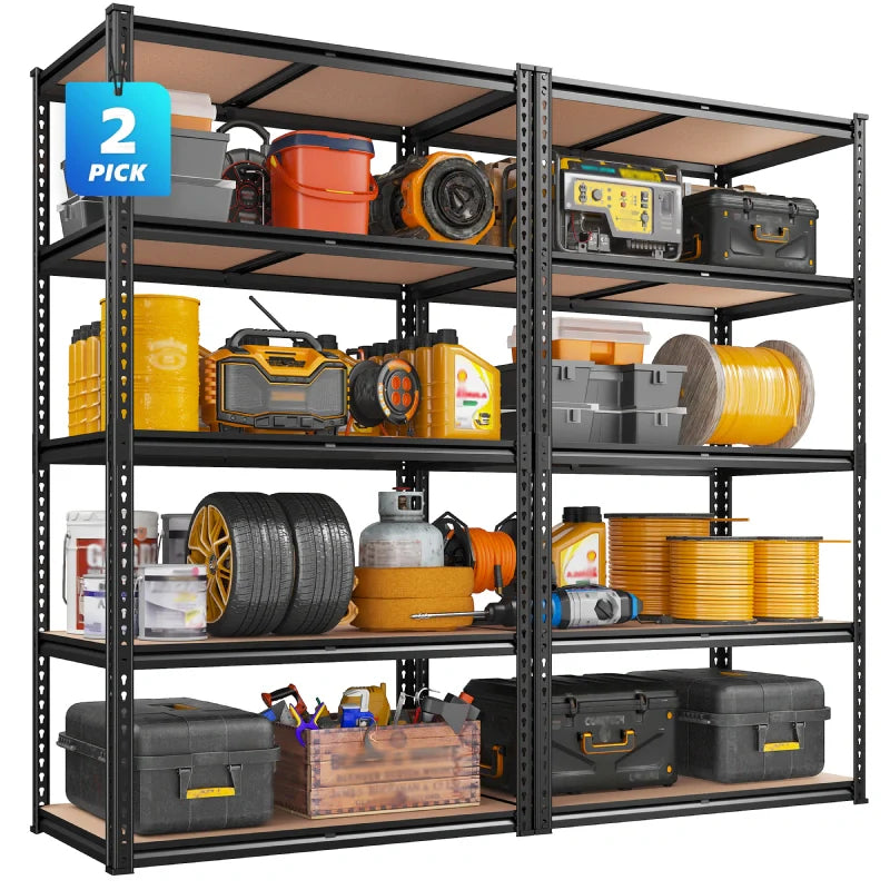 【🔥Factory Direct Clearout Sale🔥】5-Tier Boltless Shelving Units, 2020 lbs Adjustable Steel Garage Shelving Racks for Basement Kitchen Closet