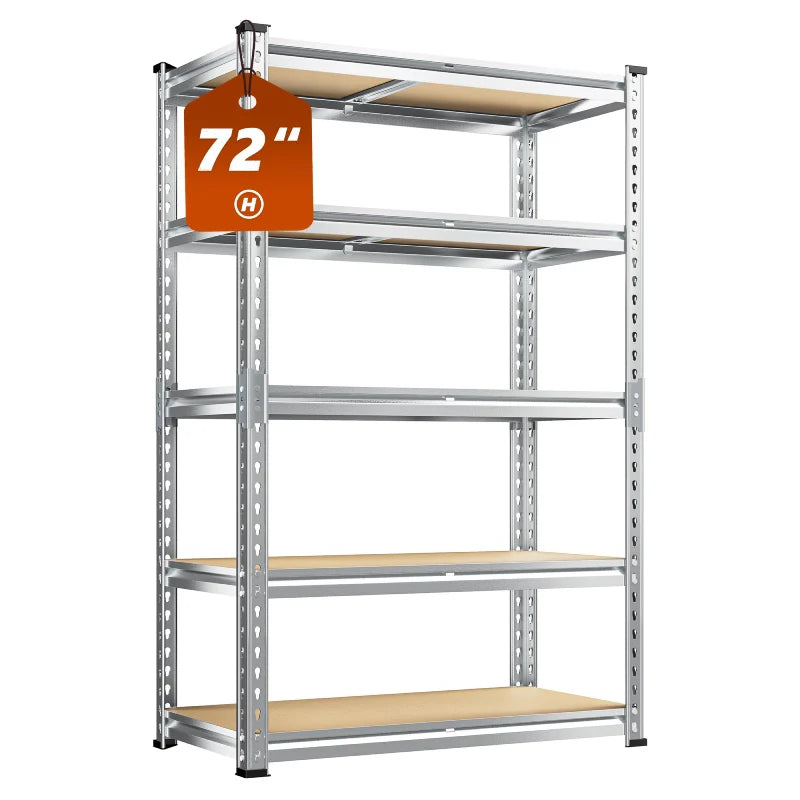 【🔥Factory Direct Clearout Sale🔥】35.5"W Garage Shelving, 5-Tier Adjustable Metal Shelves, Storage Rack for Kitchen Pantry Basement, Galvanized