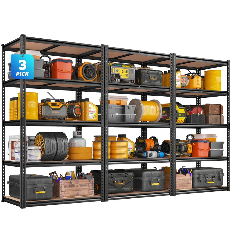 【🔥Factory Direct Clearout Sale🔥】5-Tier Boltless Shelving Units, 2020 lbs Adjustable Steel Garage Shelving Racks for Basement Kitchen Closet