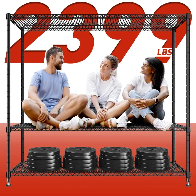 【🔥Factory Direct Clearout Sale🔥】60” W Wire Shelving Units, 2399lbs Adjustable Steel Shelving Racks, Storage Shelves for Pantry Kitchen Commercial