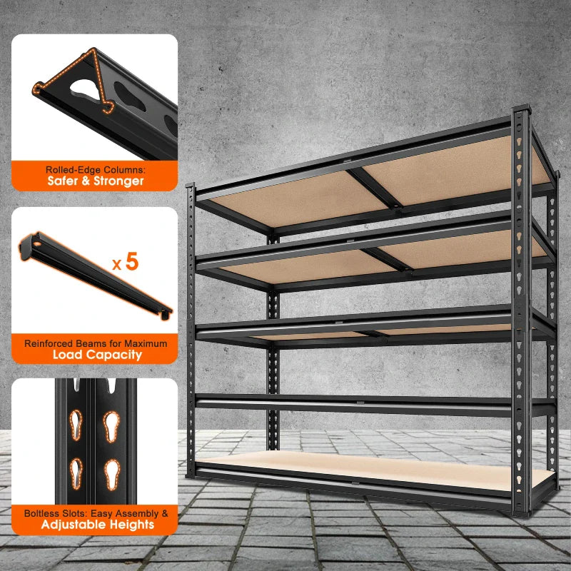 【🔥Factory Direct Clearout Sale🔥】40"W x 20"D Freestanding Garage Shelving, 2,500lbs Heavy Duty Steel Shelves, Adjustable Commercial Shelving Racks for Basement Pantry Kitchen