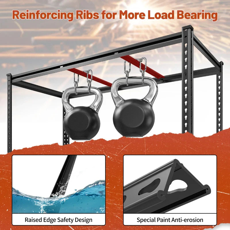 【🔥Factory Direct Clearout Sale🔥】2 Pack Garage Shelf, 48.2''W Adjustable Steel Shelving Rack Load 3000lbs, Boltless Shelving for Basement Warehouse Commercial