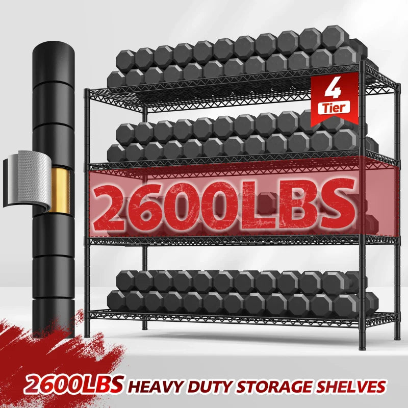 【🔥Factory Direct Clearout Sale🔥】75.6"H x 56"W Mobile Wire Shelving Units, 2,600lbs Heavy Duty Steel Shelving Rack, Adjustable Storage Shelves for Garage Kichen Commercial