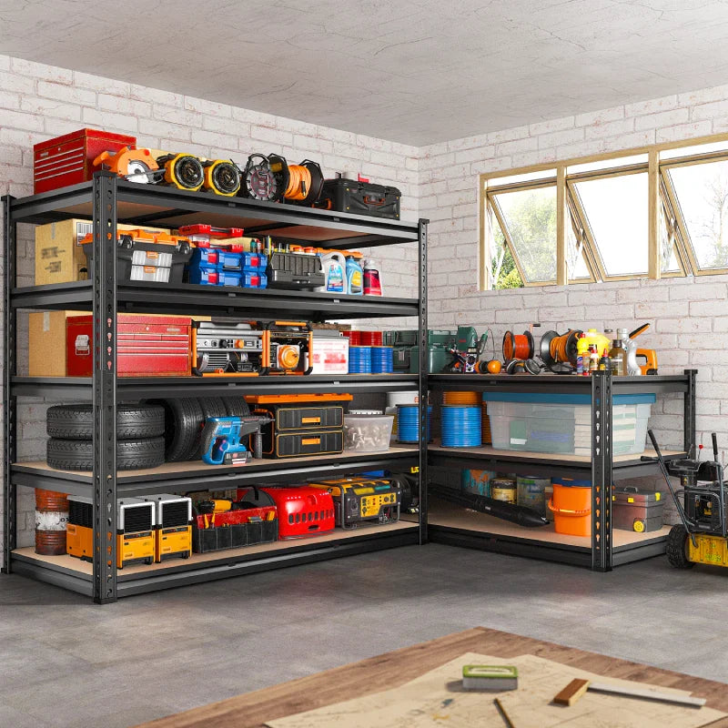 【🔥Factory Direct Clearout Sale🔥】48.2" W Garage Shelf, 3000LBS Heavy Duty Steel Shelving Units, 5-Tier Adjustable Metal Shelves for Basement Warehouse Commercial