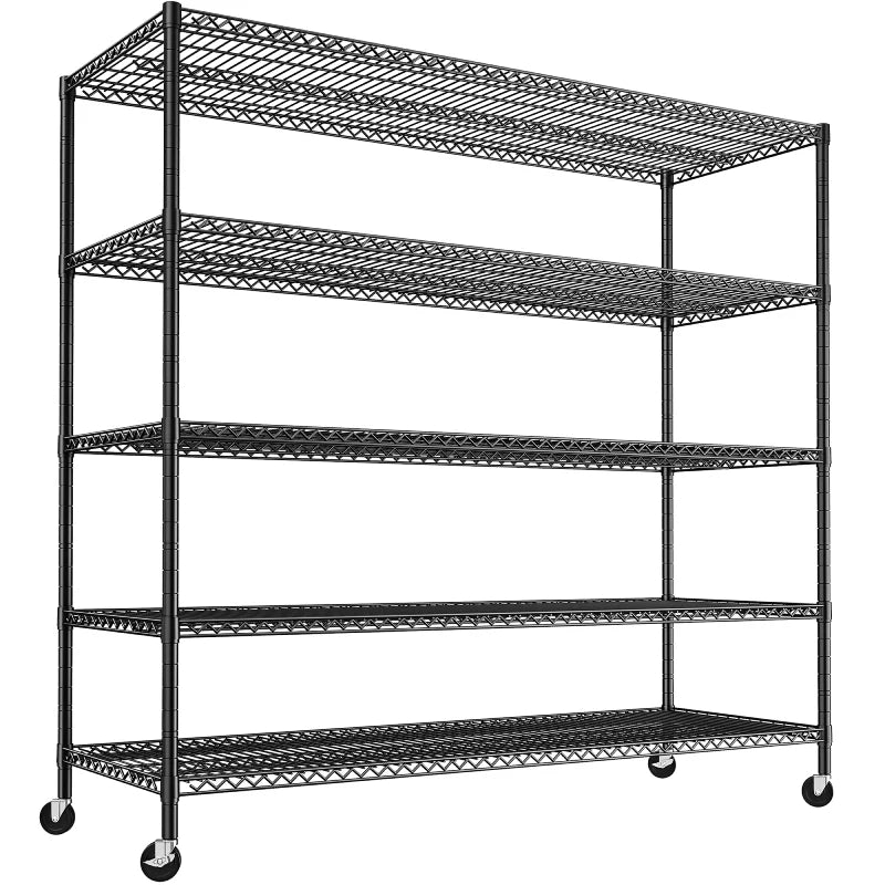 【🔥Factory Direct Clearout Sale🔥】55.5"W Wire Shelving Unit With Wheels, 2998Lbs Metal Garage Shelves Adjustable, Wire Shelving Rack for Pantry Kitchen Basement