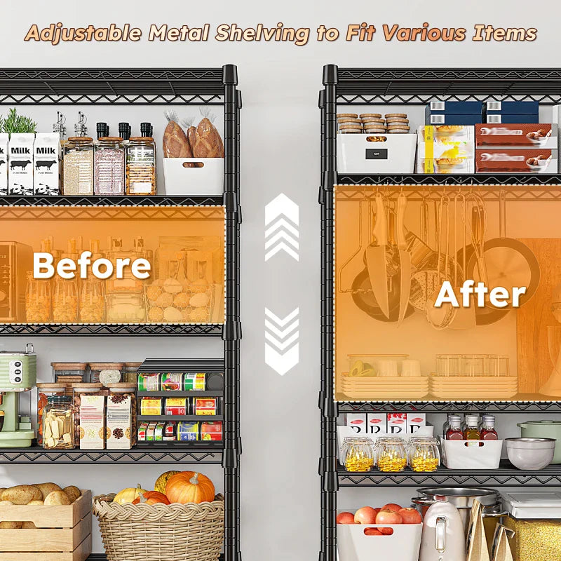 【🔥Factory Direct Clearout Sale🔥】35.5"W Metal Wire Shelving with Wheels, Adjustable Outdoor Shelves with Casters for Kitchen, Pantry & Dorm