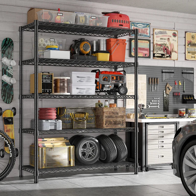 【🔥Factory Direct Clearout Sale🔥】35.5"W Metal Wire Shelving with Wheels, Adjustable Outdoor Shelves with Casters for Kitchen, Pantry & Dorm