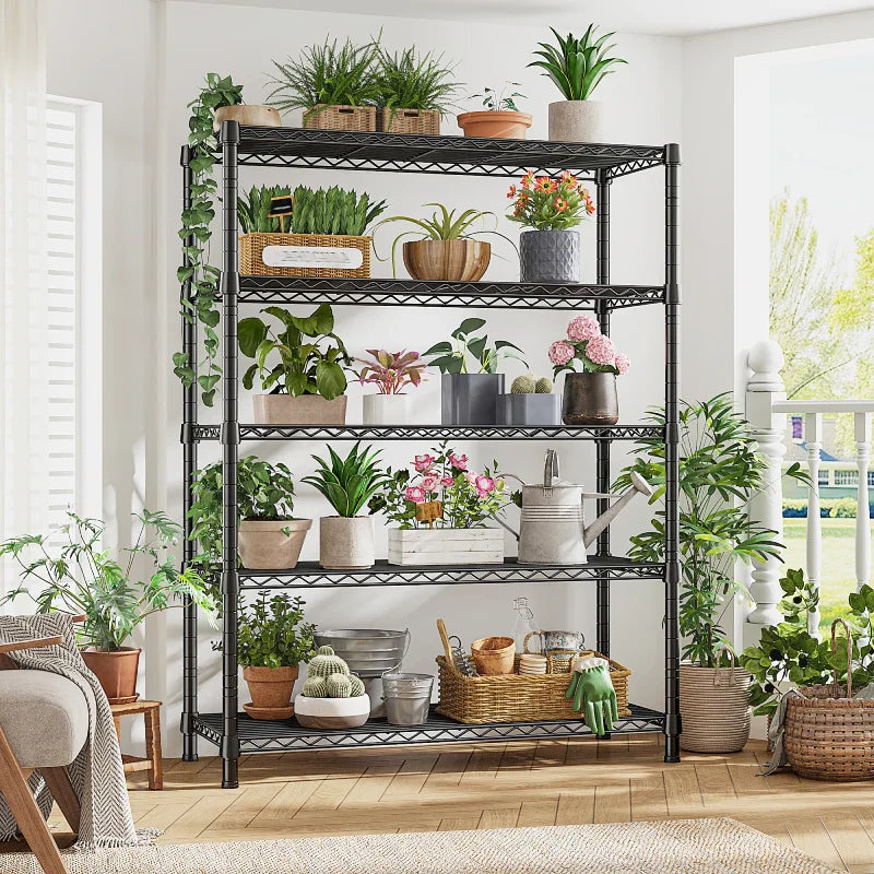 【🔥Factory Direct Clearout Sale🔥】35.5"W Metal Wire Shelving with Wheels, Adjustable Outdoor Shelves with Casters for Kitchen, Pantry & Dorm