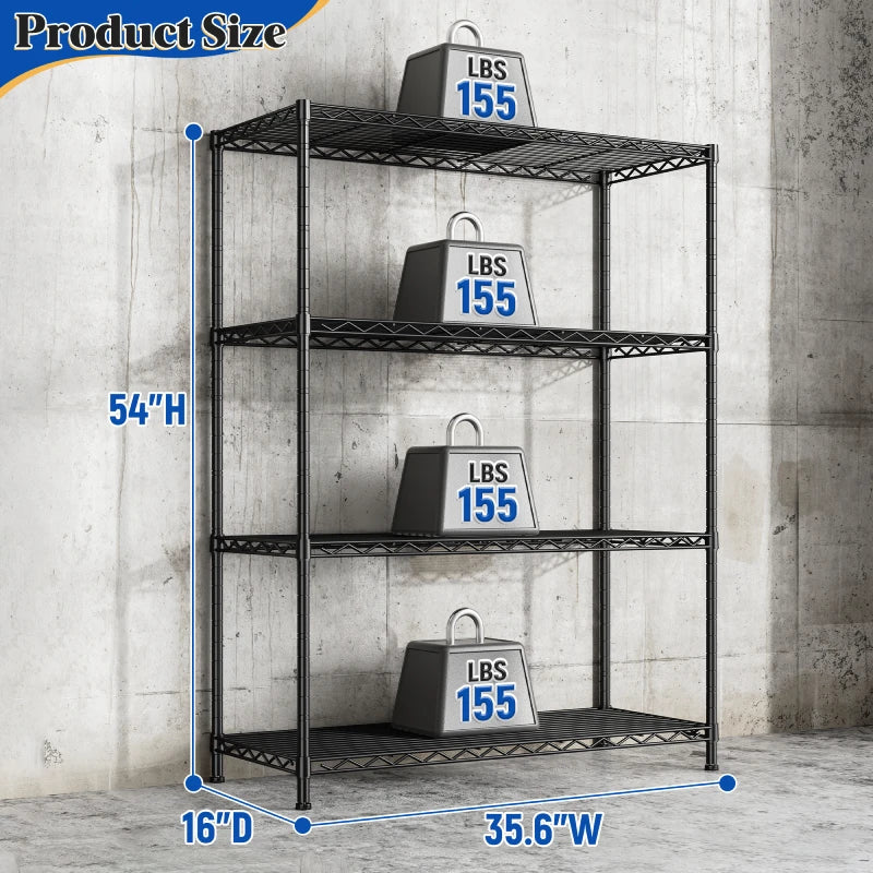 【🔥Factory Direct Clearout Sale🔥】3-Shlef Metal Shelves, Adjustable Steel Wire Shelving Units, Storage Rack for Kitchen Pantry Closet Dorm