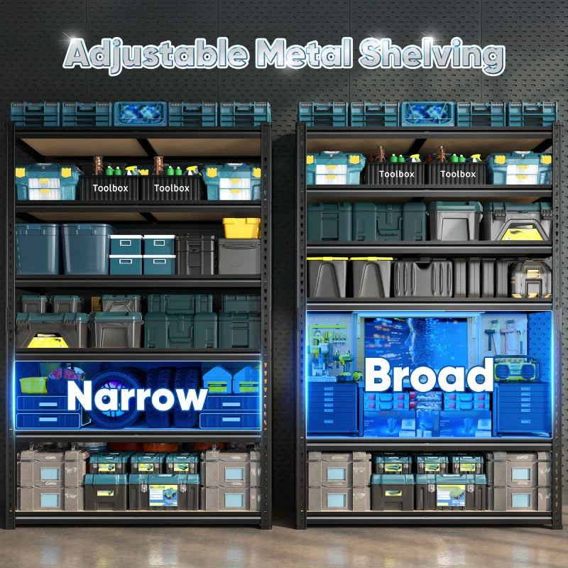 【🔥Factory Direct Clearout Sale🔥】40”W Storage Shelves, Heavy Duty Garage Shelving Load 2,500lbs , Metal Shelves for Pantry Kitchen Basement Closet