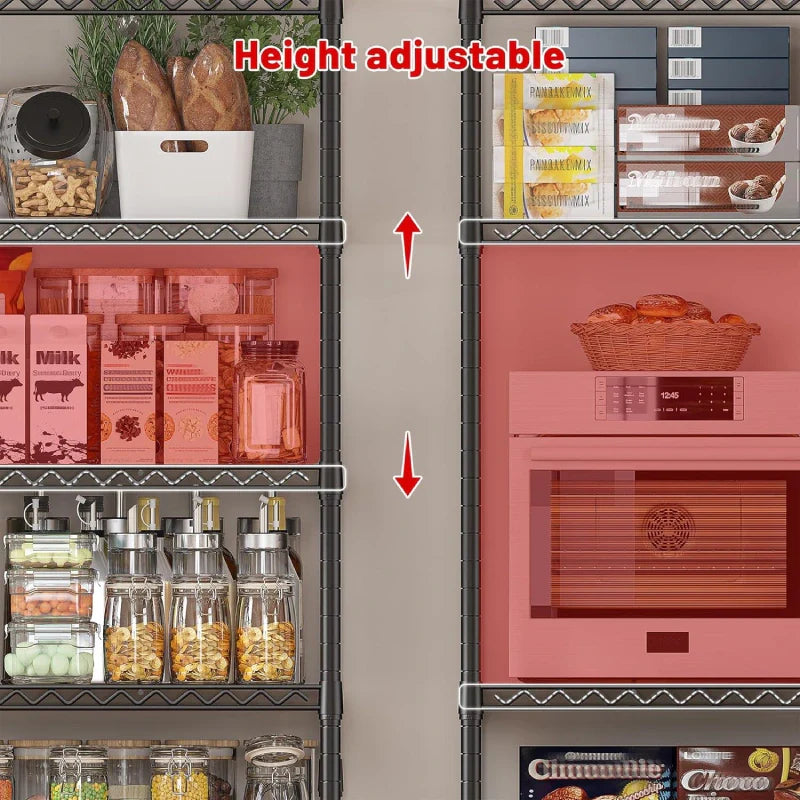 【🔥Factory Direct Clearout Sale🔥】45.5" W Wire Shelving, 5-Tier Adjusatble Storage Shelves, Metal Storage Rack for Pantry Kitchen Commercial