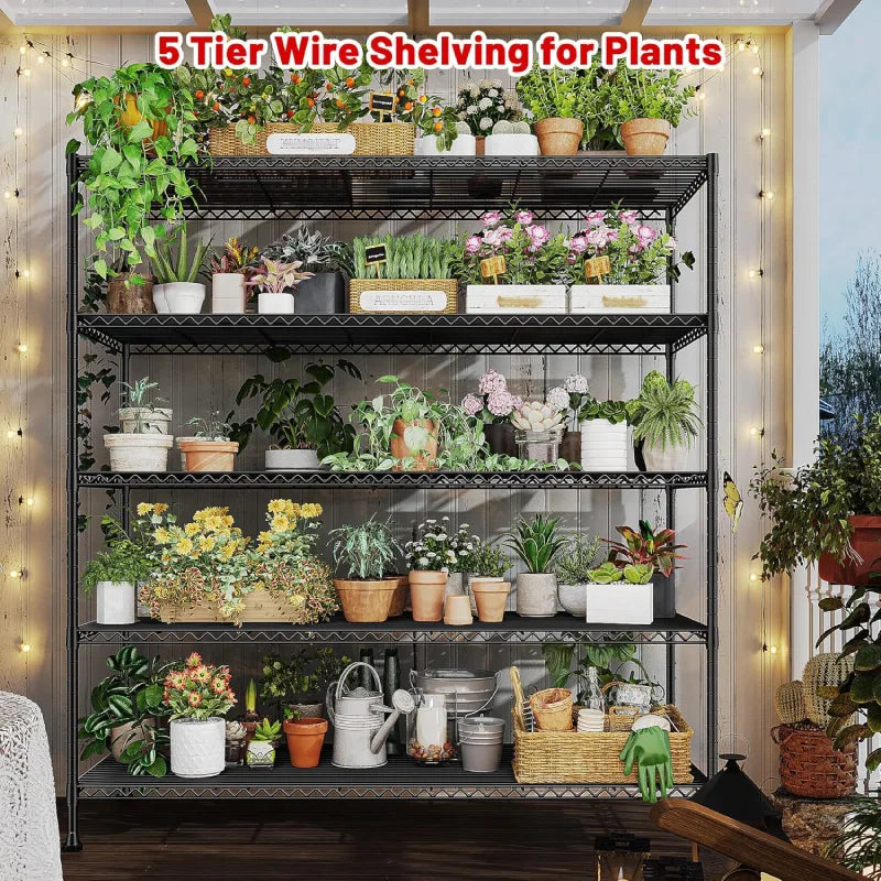 【🔥Factory Direct Clearout Sale🔥】45.5" W Wire Shelving, 5-Tier Adjusatble Storage Shelves, Metal Storage Rack for Pantry Kitchen Commercial