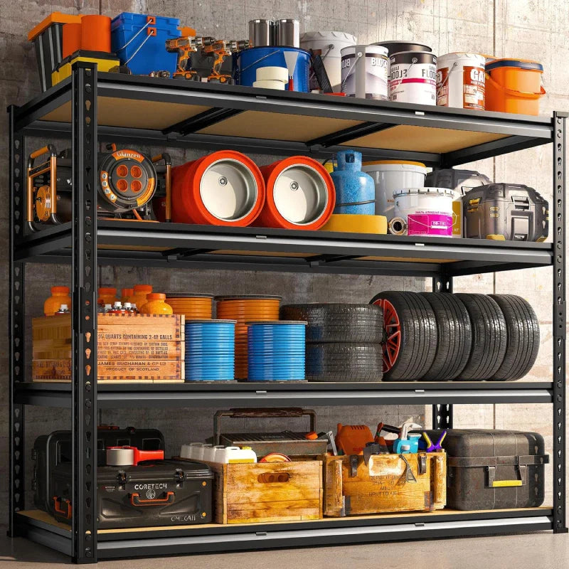 【🔥Factory Direct Clearout Sale🔥】48" W Garage Storage Shelves, Adjustable Steel Shelving Racks Load 2000lbs, Freestanding Shelves for Pantry Basement Warehouse