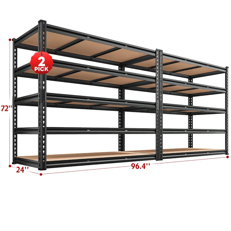 【🔥Factory Direct Clearout Sale🔥】2 Pack Garage Shelf, 48.2''W Adjustable Steel Shelving Rack Load 3000lbs, Boltless Shelving for Basement Warehouse Commercial