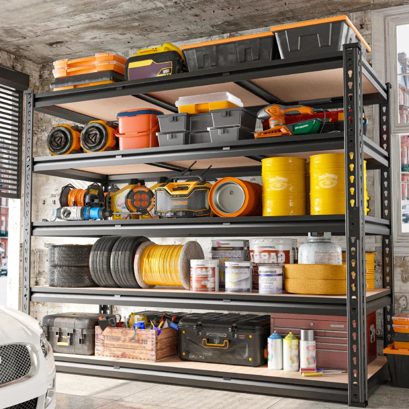 【🔥Factory Direct Clearout Sale🔥】48.2" W Garage Shelf, 3000LBS Heavy Duty Steel Shelving Units, 5-Tier Adjustable Metal Shelves for Basement Warehouse Commercial
