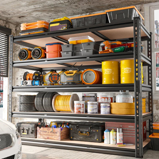 【🔥Factory Direct Clearout Sale🔥】48.2" W Garage Shelf, 3000LBS Heavy Duty Steel Shelving Units, 5-Tier Adjustable Metal Shelves for Basement Warehouse Commercial