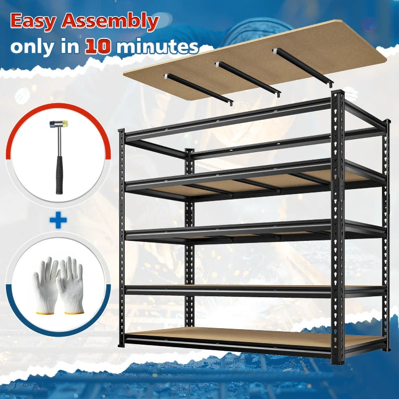 【🔥Factory Direct Clearout Sale🔥】55"W Boltless Shelving Units, 6-Tier Heavy Duty Freestanding Garage Shelves Load 3060lbs, Steel Storage Racks for Pantry Basement Commercial