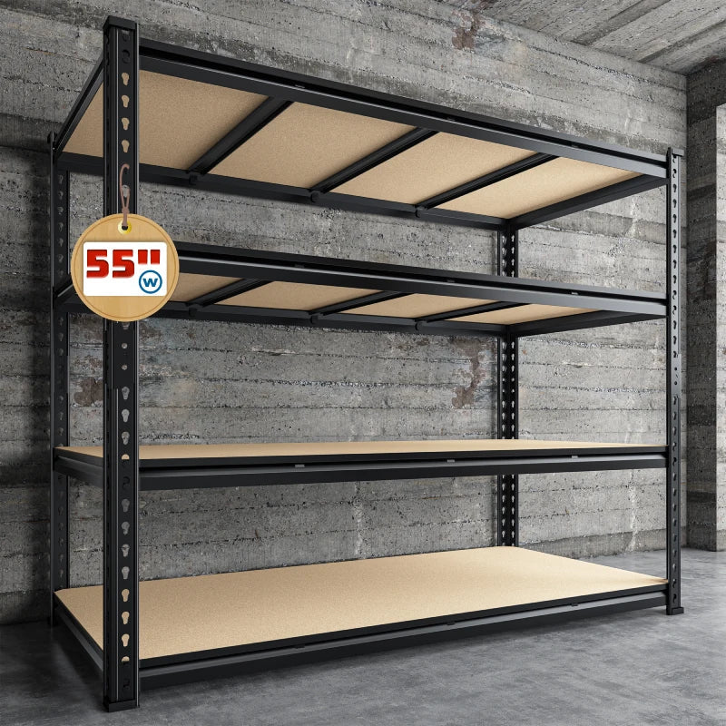 【🔥Factory Direct Clearout Sale🔥】55"W Boltless Shelving Units, 6-Tier Heavy Duty Freestanding Garage Shelves Load 3060lbs, Steel Storage Racks for Pantry Basement Commercial