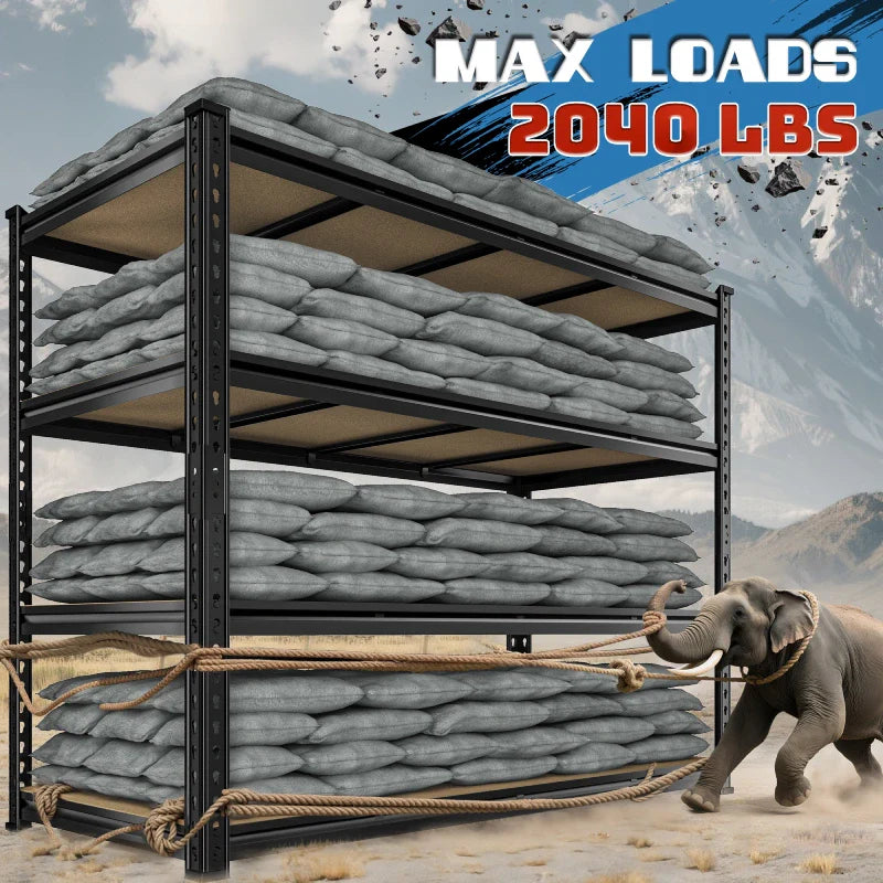 【🔥Factory Direct Clearout Sale🔥】55"W Boltless Shelving Units, 6-Tier Heavy Duty Freestanding Garage Shelves Load 3060lbs, Steel Storage Racks for Pantry Basement Commercial