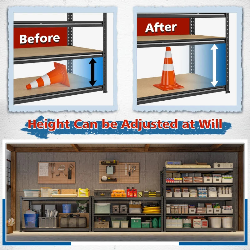 【🔥Factory Direct Clearout Sale🔥】55"W Boltless Shelving Units, 6-Tier Heavy Duty Freestanding Garage Shelves Load 3060lbs, Steel Storage Racks for Pantry Basement Commercial