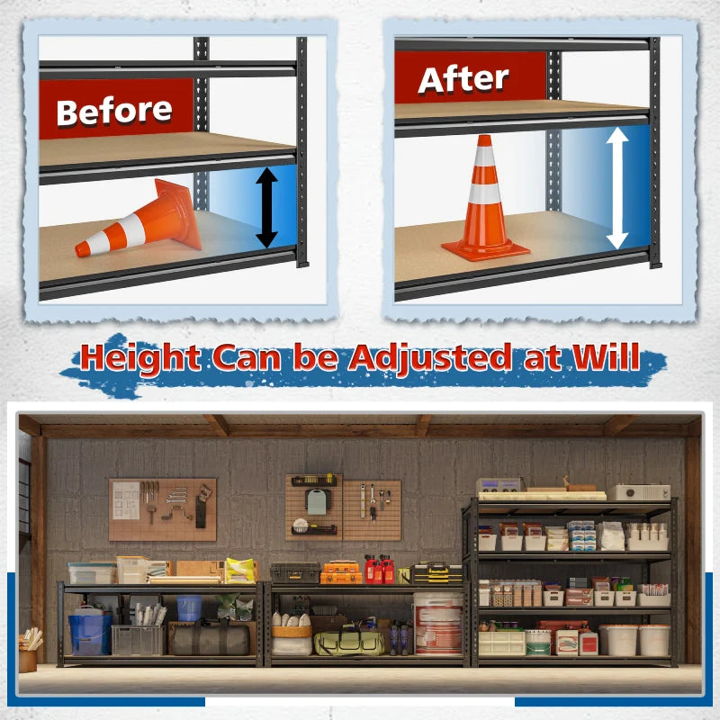 【🔥Factory Direct Clearout Sale🔥】55"W Boltless Shelving Units, 6-Tier Heavy Duty Freestanding Garage Shelves Load 3060lbs, Steel Storage Racks for Pantry Basement Commercial