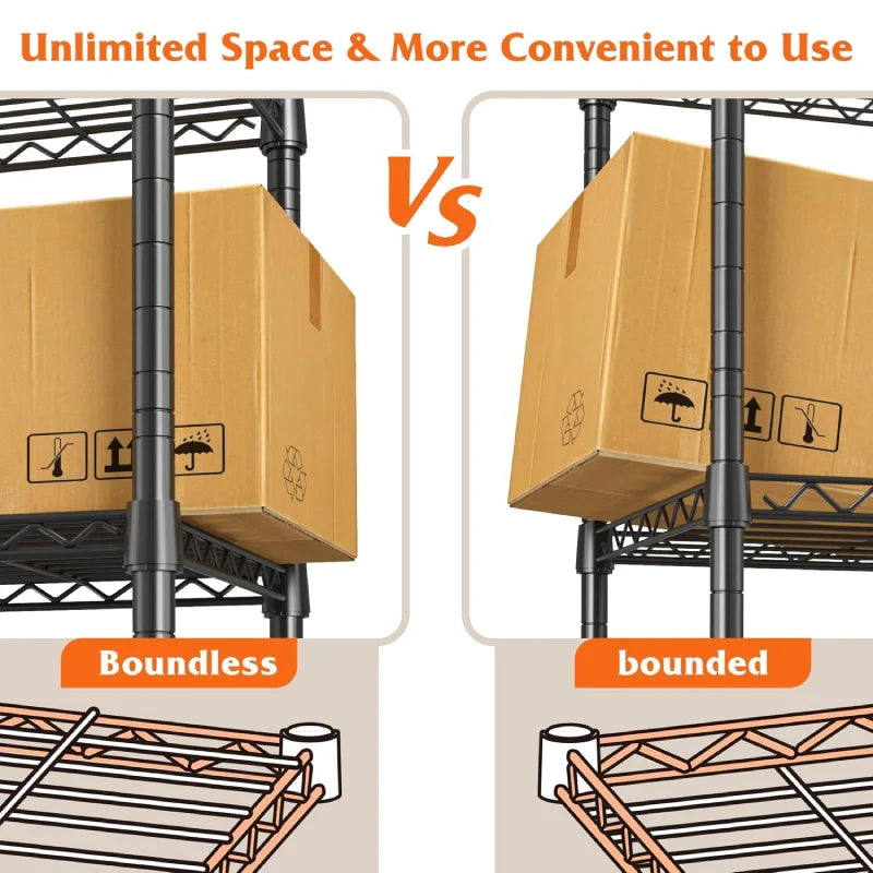 【🔥Factory Direct Clearout Sale🔥】6-Tier Wire Shelving Units, 1000lbs Metal Wire Rack, Adjustable Pantry Shelf, Outdoor Metal Shelves