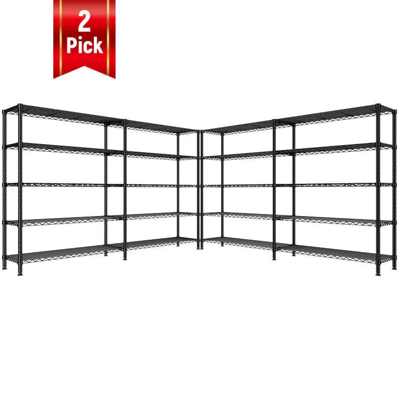 【🔥Factory Direct Clearout Sale🔥】72"H Wire Shelving, 1600Lbs Metal L Shaped Shelves Adjustable, 70"W Storage Racks for Pantry Kitchen