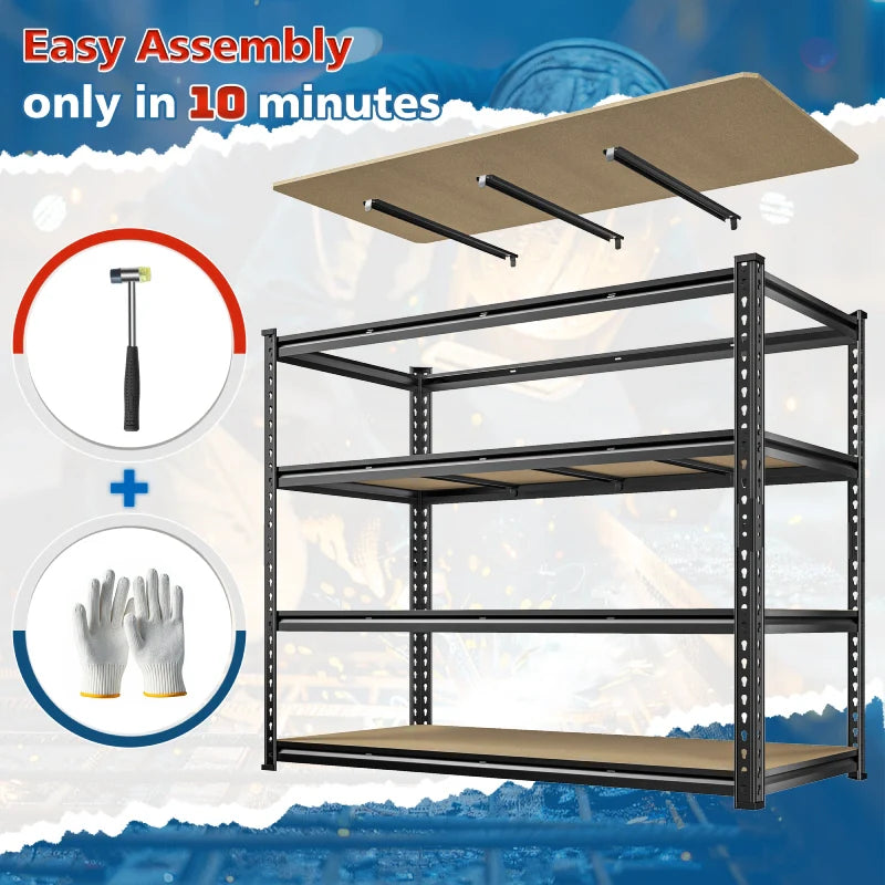 【🔥Factory Direct Clearout Sale🔥】55"W Boltless Shelving Units, 6-Tier Heavy Duty Freestanding Garage Shelves Load 3060lbs, Steel Storage Racks for Pantry Basement Commercial