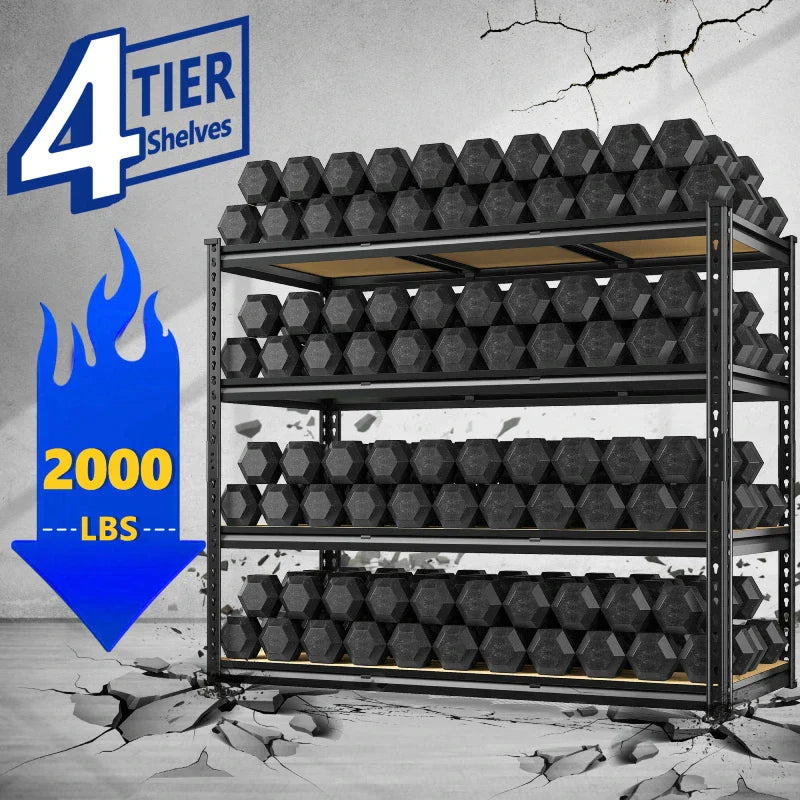 【🔥Factory Direct Clearout Sale🔥】2 Pack 48"W Storage Shelves, 3000lbs Steel Shelving Racks, Freestanding Garage shelving for Basement Warehouse