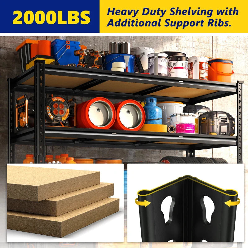 【🔥Factory Direct Clearout Sale🔥】48" W Garage Storage Shelves, Adjustable Steel Shelving Racks Load 2000lbs, Freestanding Shelves for Pantry Basement Warehouse