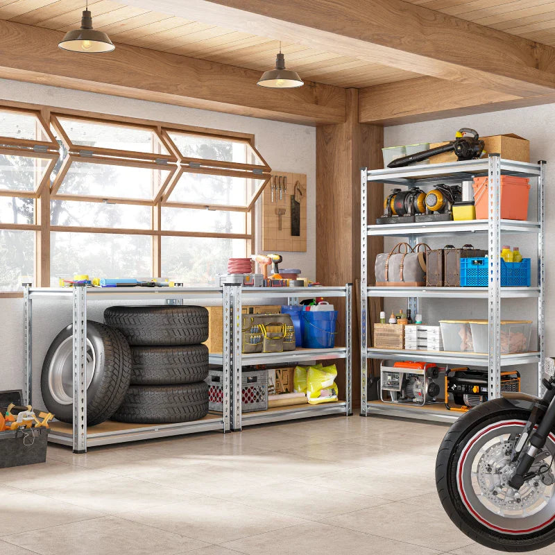 【🔥Factory Direct Clearout Sale🔥】35.5"W Garage Shelving, 5-Tier Adjustable Metal Shelves, Storage Rack for Kitchen Pantry Basement, Galvanized