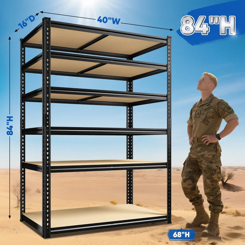 【🔥Factory Direct Clearout Sale🔥】40”W Storage Shelves, Heavy Duty Garage Shelving Load 2,500lbs , Metal Shelves for Pantry Kitchen Basement Closet