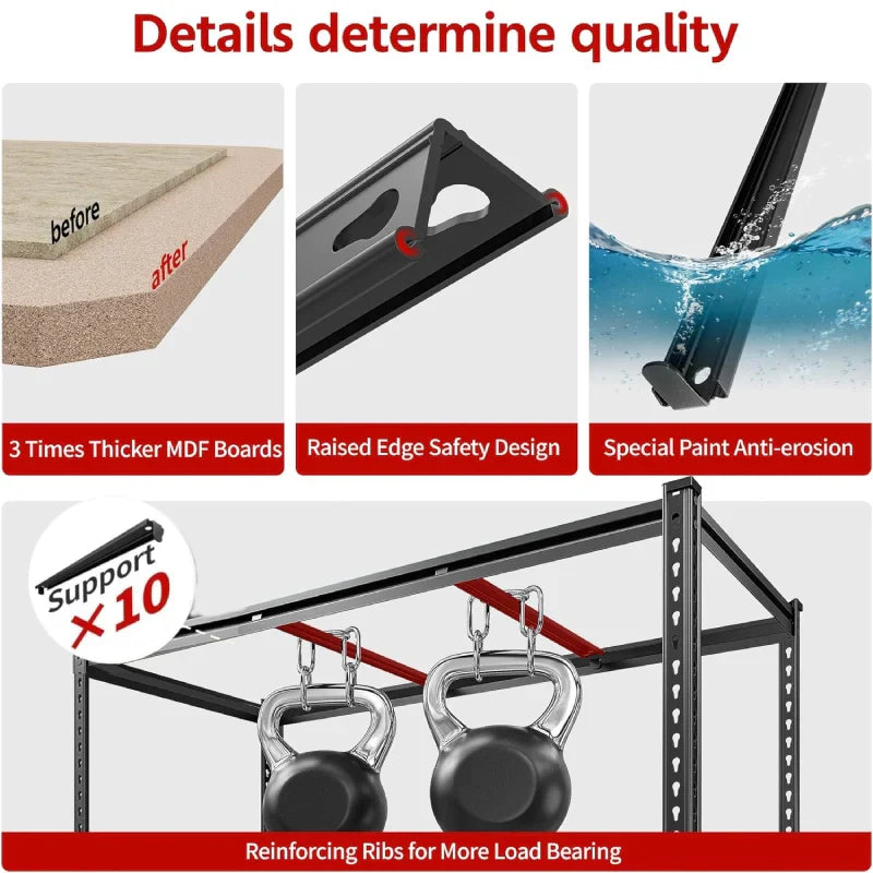 【🔥Factory Direct Clearout Sale🔥】2 Pack 48"W Storage Shelves, 3000lbs Steel Shelving Racks, Freestanding Garage shelving for Basement Warehouse