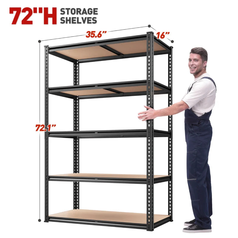 【🔥Factory Direct Clearout Sale🔥】5-Tier Boltless Shelving Units, 2020 lbs Adjustable Steel Garage Shelving Racks for Basement Kitchen Closet